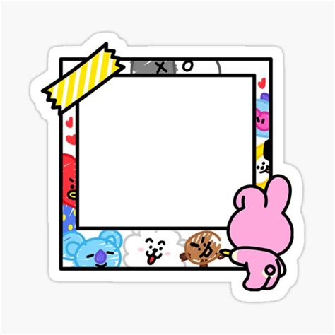 Bt21 Polaroid Sticker For Sale By Skeeri Redbubble