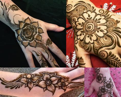 Unique floral pattern mehndi design for backhand. 70+ Easy Punjabi Mehndi Designs 2020 for Girls | FashionGlint