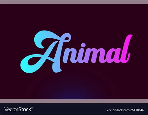 Animal Pink Word Text Logo Icon Design Royalty Free Vector