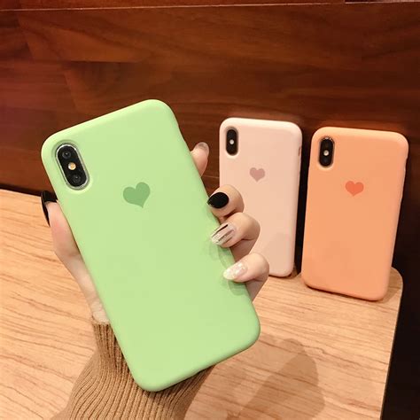 Cute Silicone Phone Case For Iphone 6 6s 7 8 Plus X Plain Candy Color