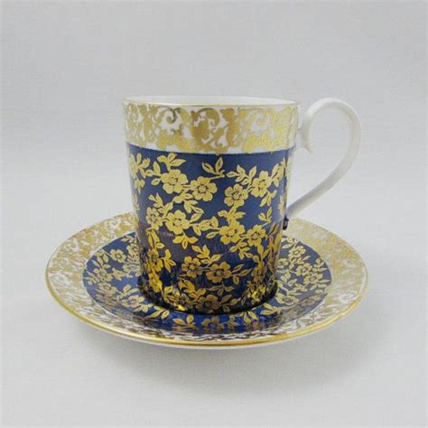 Royal Albert Small Tea Cup And Saucer Blue With Gold Chintz Kingston