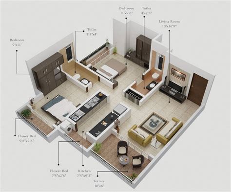 Two bedroom apartments are ideal for couples and small families alike. 50 Two "2" Bedroom Apartment/House Plans | Architecture ...