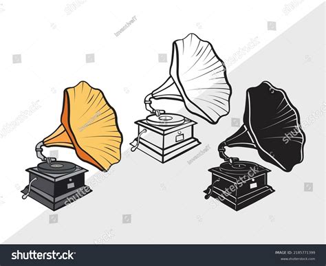 Phonograph Clipart Svg Printable Vector Illustration Stock Vector