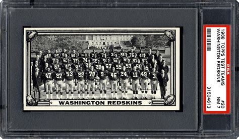 1968 Topps Test Teams Washington Redskins Psa Cardfacts®