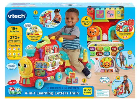 vtech® 4 in 1 learning letters train™ sit to stand walker ride on toy unisex