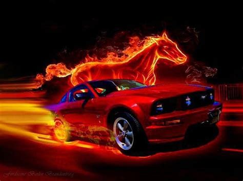 Fire Pic Cool Car Pictures Mustang Cars Mustang Art