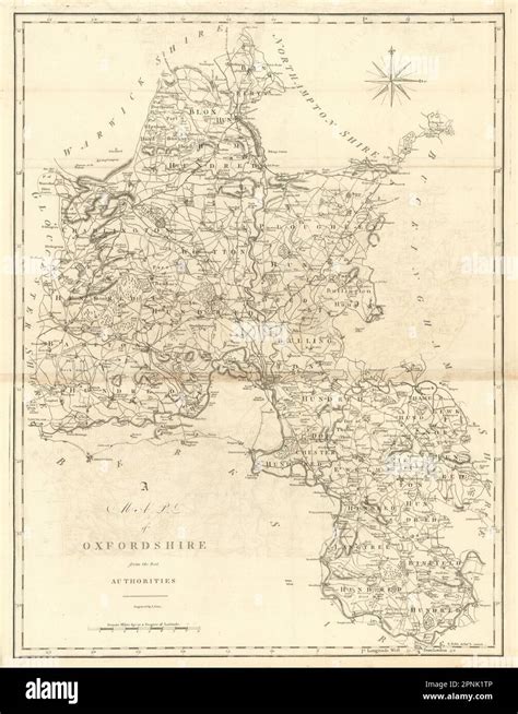 A Map Of Oxfordshire From The Best Authorities County Map Cary 1789