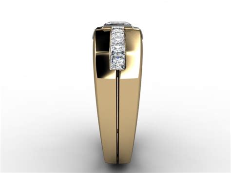 Mens Single Stone Diamond Ring In 18ct Yellow Gold 69 18042