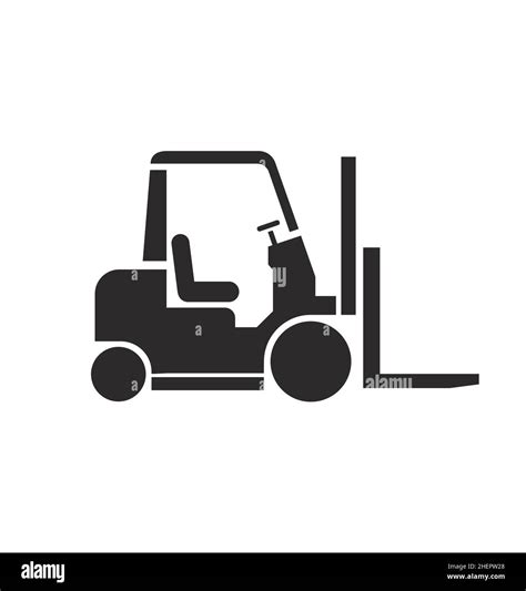 Simple Forklift Fork Lift Stencil Silhouette Vector Isolated On White
