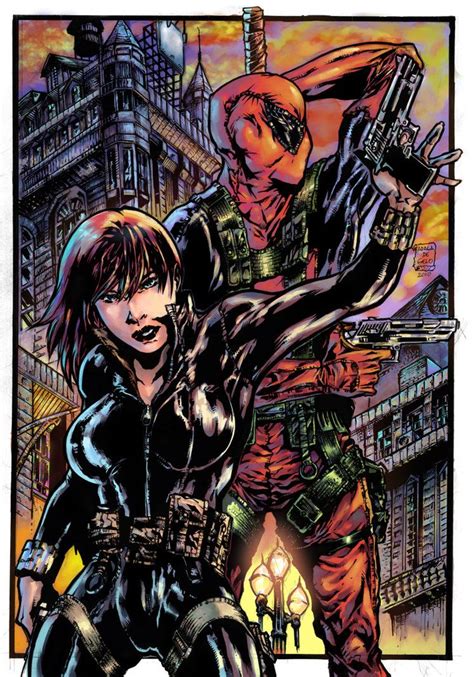 Black Widow And Deadpool By Rodrigo Martins Dos Santos Deadpool Black Widow Comic Art