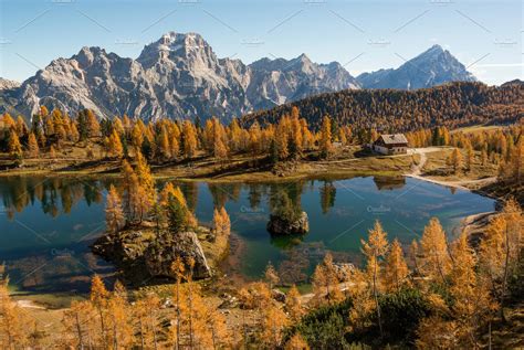 Autumn Scenery At A Mountain Lake Stock Photo Containing Alpine And