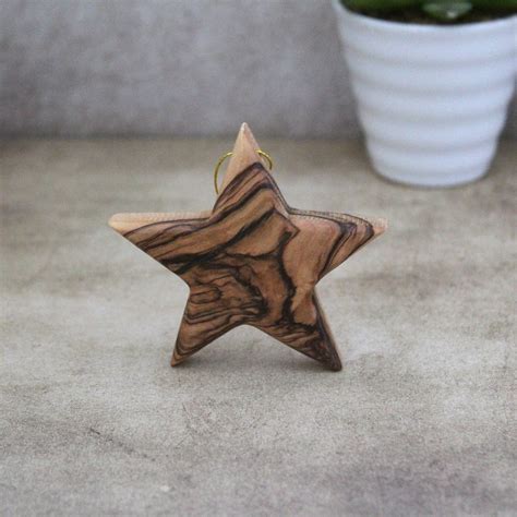 3d Olive Wood Star Ornaments For A Christmas Tree Ornament Made Of