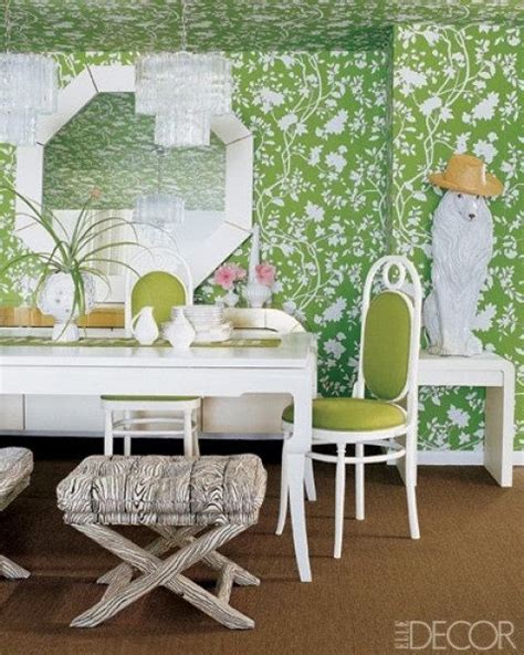 Aesthetic Oiseau: Green Wallpaper Dining Room