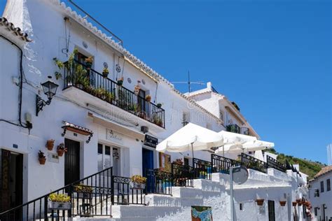 Mijas Andaluciaspain July 3 Typical Street Cafe And Restaurant In
