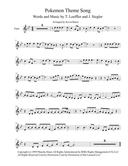 Pokemon Theme Song Flute Sheet Music Pdf Download