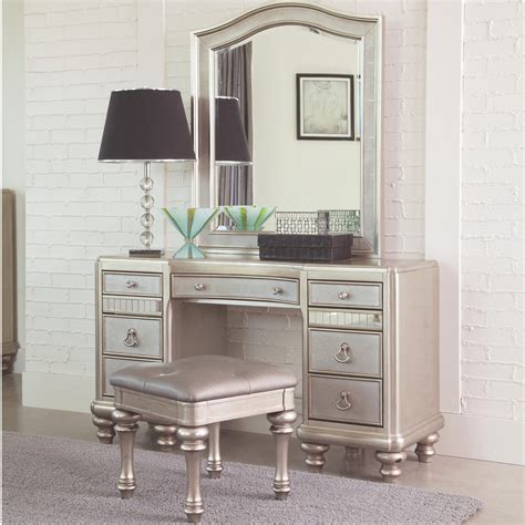 Coaster Bling Game 204187 Vanity Desk With 7 Drawers And Stacked Bun