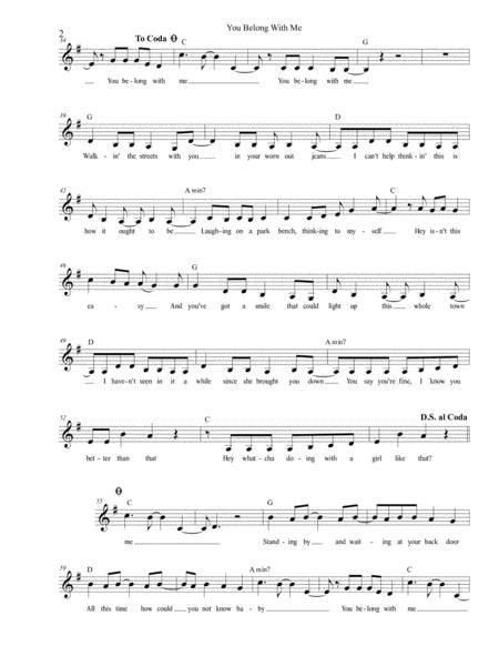 You Belong With Me Taylor Swift Guitar Chord Chart
