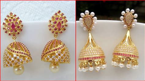 Sale Jhumka Earrings Gold Images In Stock