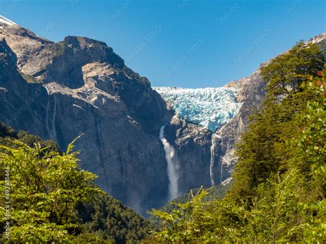The Hanging Glacier Ventisquero Colgante With Its Stunning Waterfall
