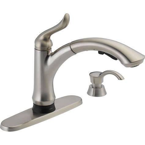 Must add all items to cart to receive offer. Delta Linden Single-Handle Pull-Out Sprayer Kitchen Faucet ...
