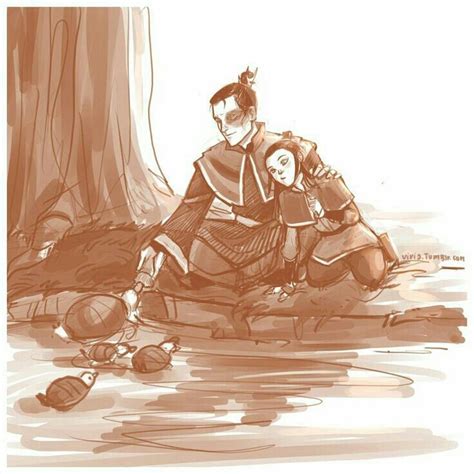 Airbender All Grown Up Firelord Zuko And His Daughter With Turtle Ducks Avatar The Last