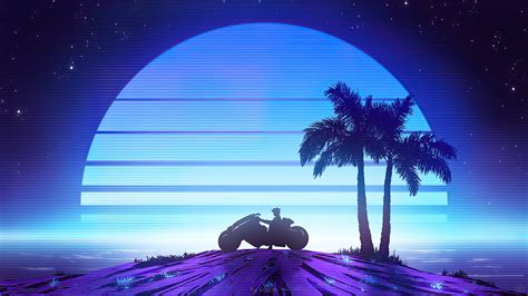1920x1080 Riding To Synthwave Beach Laptop Full Hd 1080p Hd 4k