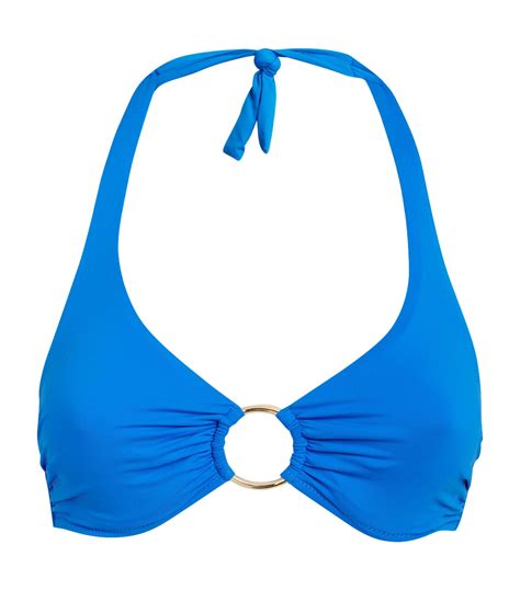 Melissa Odabash Blue Brussels Halterneck Bikini Top Harrods Uk
