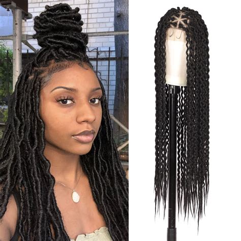 Buy Fecihor 38 Triangle Knotless Locs Braided Wigs With Baby Hair For