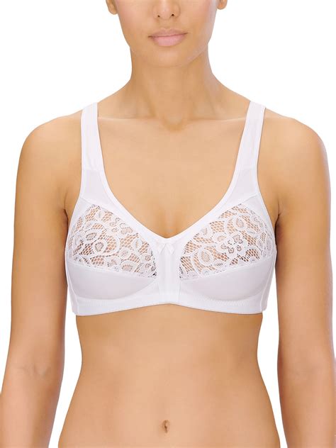 Naturana Natruana WHITE Lace Panel Firm Control Soft Full Cup Bra Size To B C D