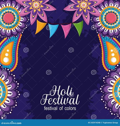 Happy Holi Invitation Card Stock Vector Illustration Of Design 242974348