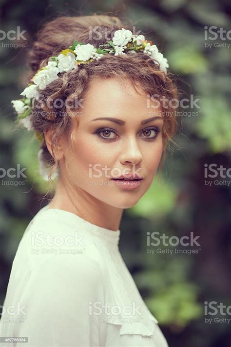 Portrait Of Beautiful Fashion Model Posing Outdoors Stock Photo