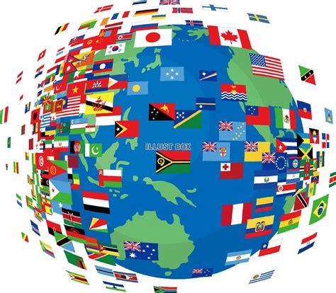 無料イラスト 地球 国旗 グローバル 世界 ワールド