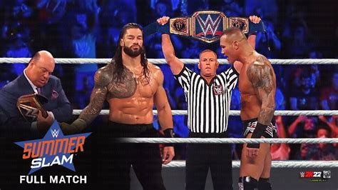 Roman Reigns Vs Randy Orton Summerslam 2022 Universal Title Match Youtube