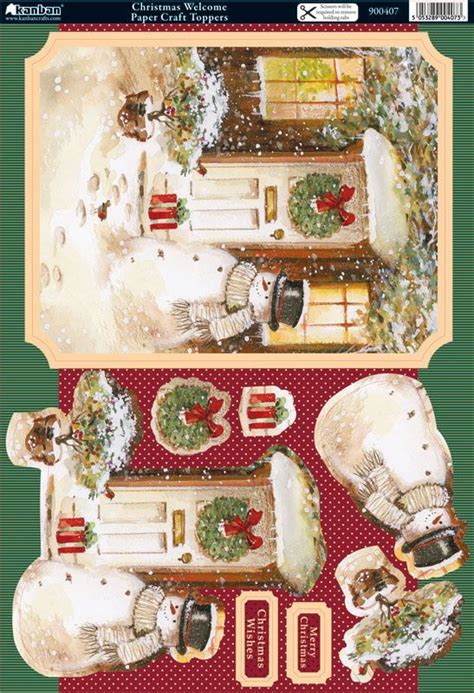 Christmas Card Topper And 3d Embelishments Christmas Decoupage