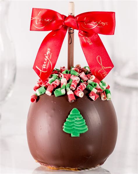 Gayle's has a selection of santas, toy soldiers, fir. Christmas Curls Caramel Apple w/ Dark Belgian Chocolate