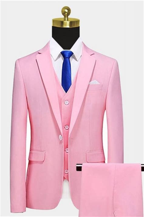 light pink suits for men with 3 pieces notched lapel slim fit tuxedo allaboutsuit