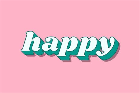 Retro Bold Font Happy Text Shadow Typography Free Image By Rawpixel