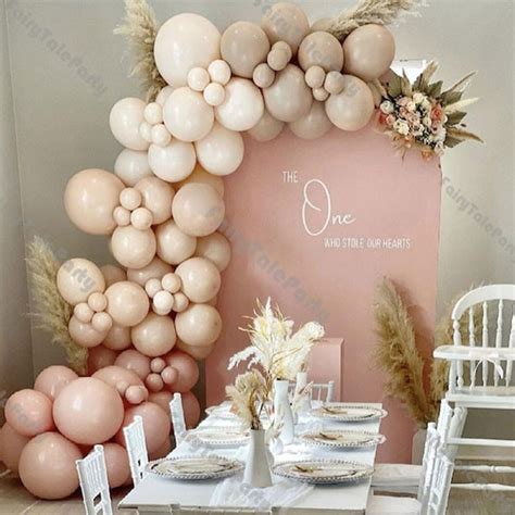 Pcs Double Beige Baby Shower Balloons Garland Peach Nude Etsy