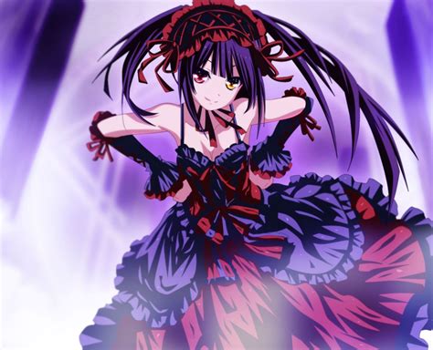 Date A Live Bicolored Eyes Cleavage Dress Gothic Headdress