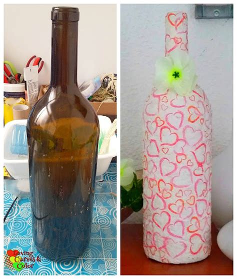 Diy Botella Decorada Con Cascara De Huevo Y La Técnica Decoupage Manualidades