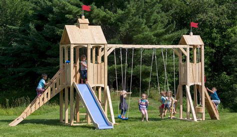 Frolic 760 Wooden Swing Set And Outdoor Playset Cedarworks Playsets