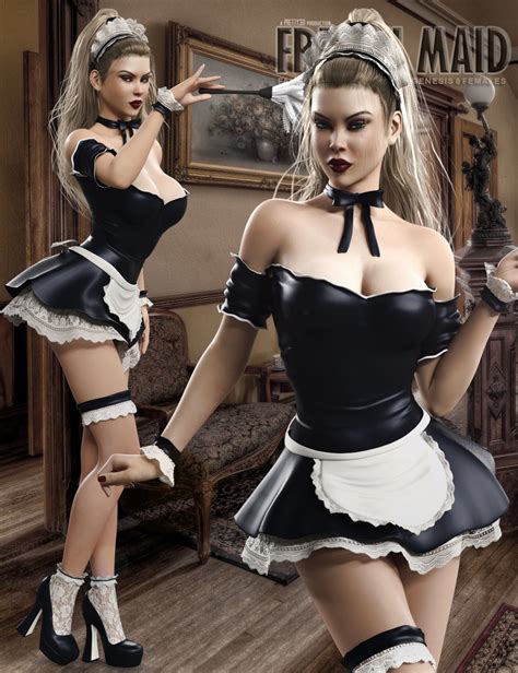 French Maid Costume Set For Genesis Female S Daz D