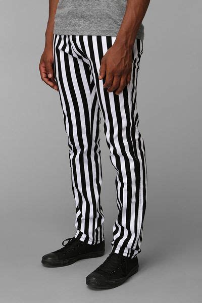 Urban Outfitters Tripp Nyc Stripe Top Cat Pants In White For Men Black