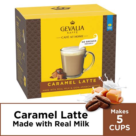 Gevalia Café At Home Instant Caramel Latte Coffee Kit 5 Count