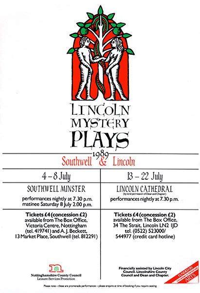 1989 Lincoln Mystery Plays Lincoln Mystery Plays