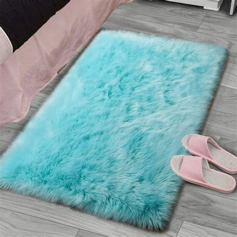 Lochas Ultra Soft Fluffy Rugs Faux Fur Sheepskin Area Rug For Bedroom Bedside Living Room