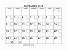 20+ Printable December 2018 Calendar - Free Download Printable Calendar ...