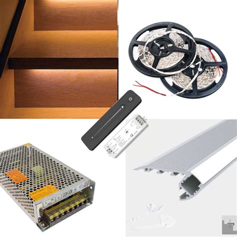 Led Strip Stair Nose Nosing Step Edging Trim Profile Tape Complete Kit Includes Led Strip Tape