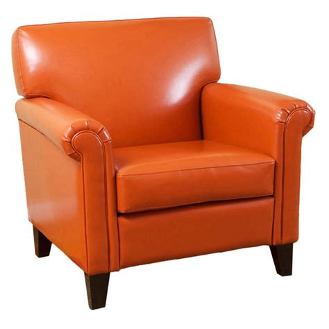 Burnt Orange Classic Leather Club Chair 216739 Leather Club Chairs Club Chairs Orange Leather