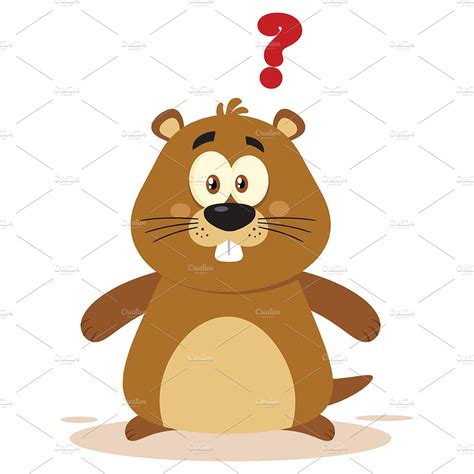 Cute Marmot With Question Mark ~ Illustrations ~ Creative